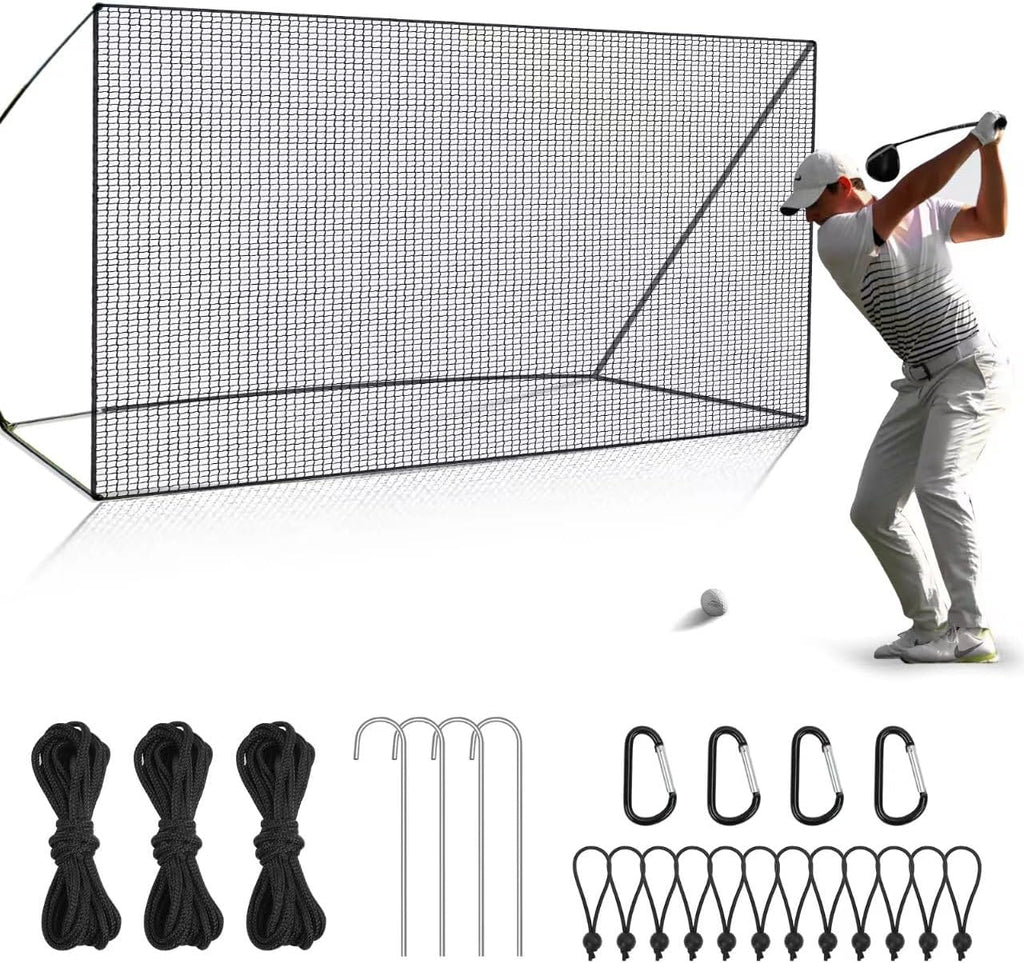 Golf Net for Backyard Driving Outdoor Indoor Sports Netting 10 x 10 Ft/15Ft/20 Ft/25 Ft/ 15 x 15 Ft/20 Ft Heavy Duty Net for Baseball Soccer Hockey Practice Impact Screen