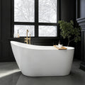 59' High-Back Acrylic Freestanding Bathtub, Stand Alone Tub, Soaking Tubs for Bathroom, Free Standing Tub with Integrated Overflow and Drain, cUPC Certified, Gloss White