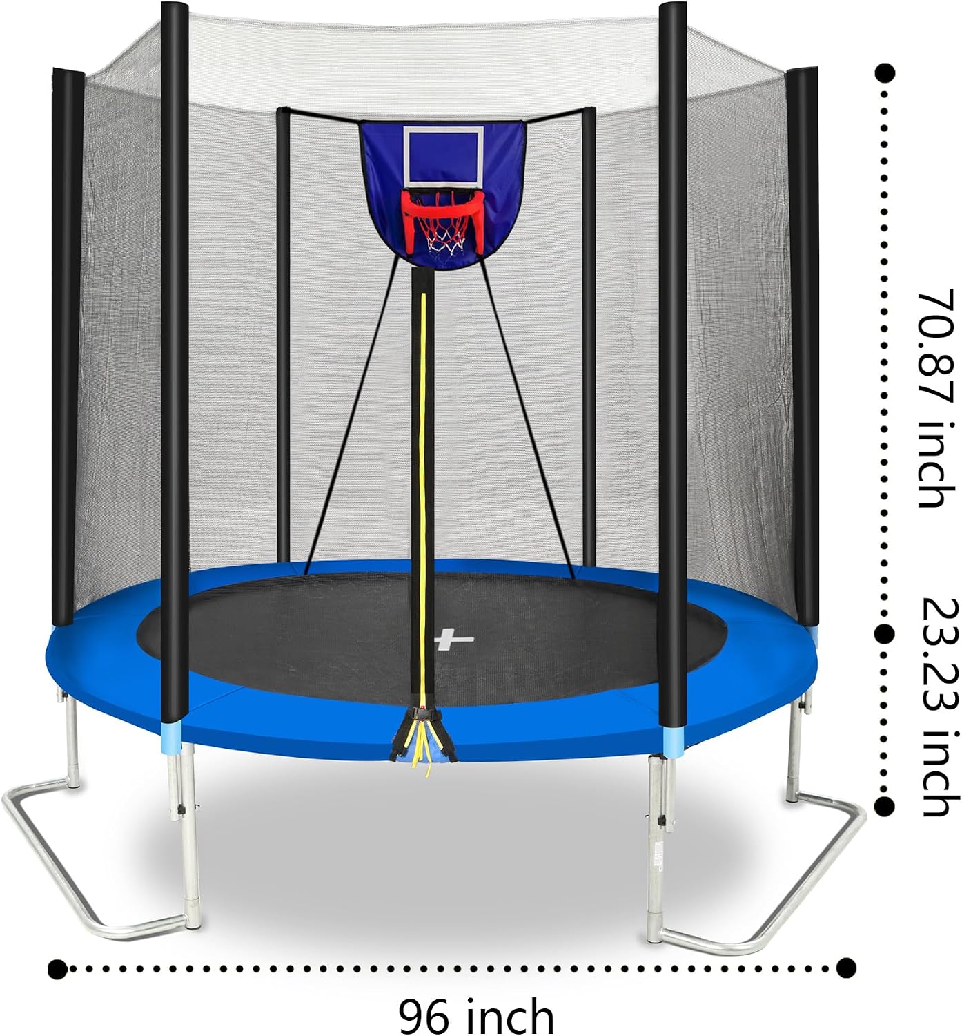 1500LBS 10FT 12FT 14FT 15FT 16FT Trampoline with LED Lights, Sprinkler, Music Speaker and Socks, ASTM Approved Outdoor Trampoline for Kids and Adults, Backyard Trampolines with Net Enclosure
