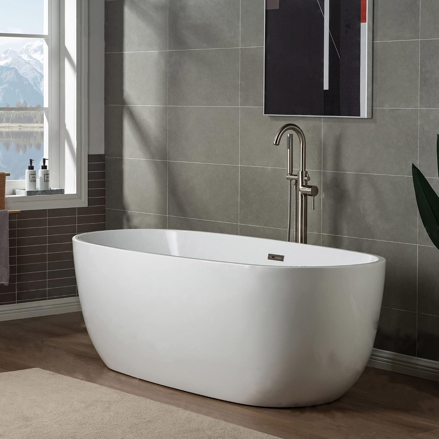 WOODBRIDGE F 0001 F0001BN Faucet, (L) 10 3/4' x (W) 6-1/4' x (H) 43-7/8, Brushed Nickel
