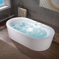 WOODBRIDGE 72' x 35-3/8' Whirlpool and Air Bath Heated Soaking Combination Tub with Adjustable Speed Air Blower and Display Control Panel, BJ600