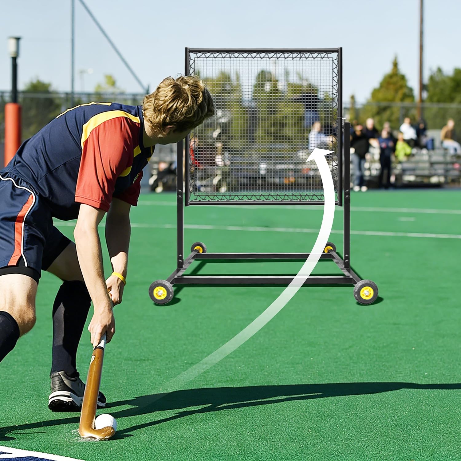 MR Height Adjustable Rebounder, Portable Sports Bounce Back Net, Adjustable Angle Pitch Back Return Net, Rebound Wall for Lacrosse, Baseball, Softball, Soccer, Football, Basketball, Volleyball, Tennis
