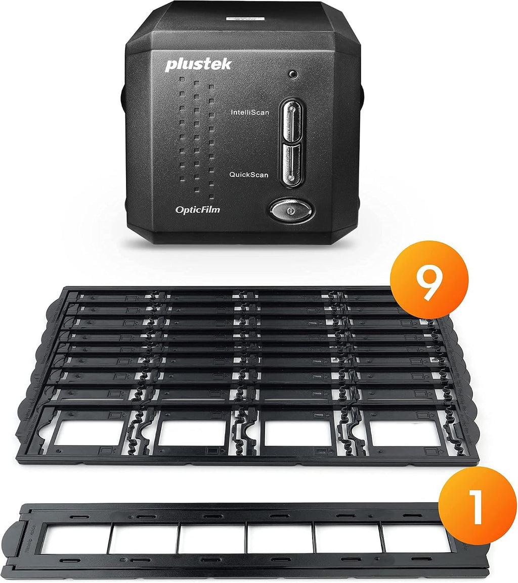 PlustekOpticFilm 8200i SE Film & Slide Scanner Converter + 35mm Mounted Slide Holders kit x 4