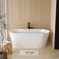 59 Inch Free Standing Bathtub,Made of Pure Acrylic Material with 8 Layers of Reinforced Coating,Cupc Certified,Spacious Ergonomic Design,Modern Luxury Bathtub,White