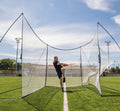 QUICKPLAY MEGA NET Portable Backstop Netting | Fast Set-Up Free-Standing Sports Net Barrier | Available in 12x9' & 32x9'