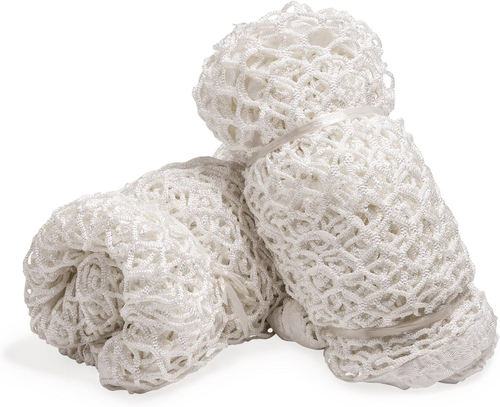 Champion Sports Lacrosse Goal Net - 4mm Official Size White Nylon Net Replacement (Pack of 2)