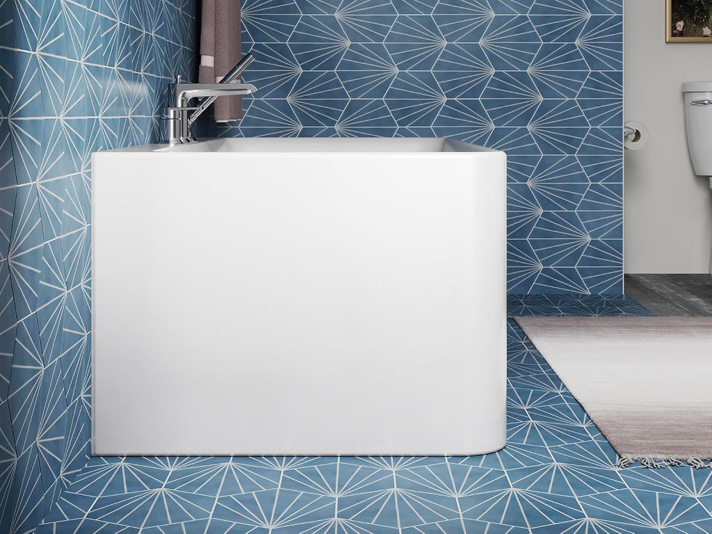 KOHLER Unwind 67-in X 32-in Seamless Back-to-wall Freestanding Bath