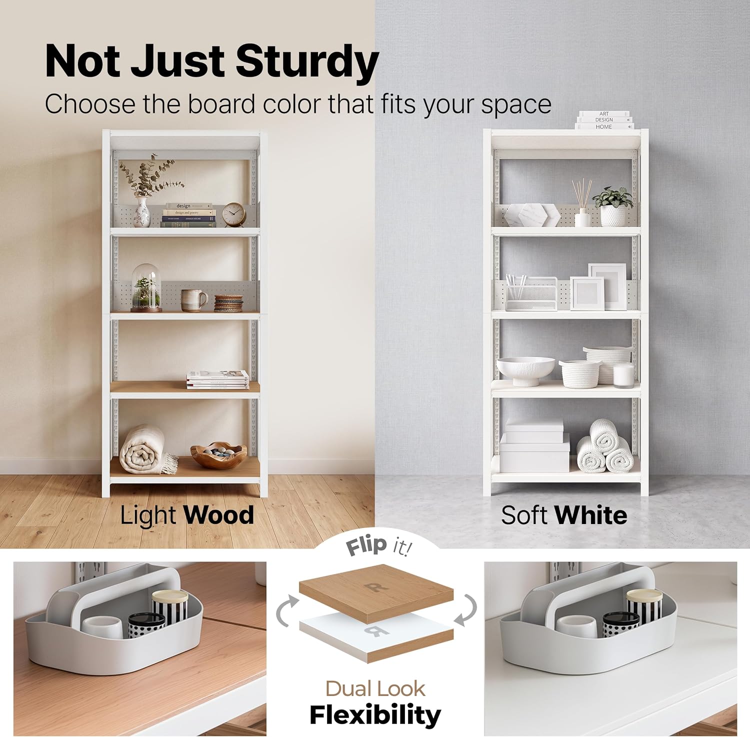 HOMEDANT 24' W Pegboards Storage Rack 5-Tier Heavy Duty Boltless Metal Utility Shelving Unit for Pantry Garage 1Pack