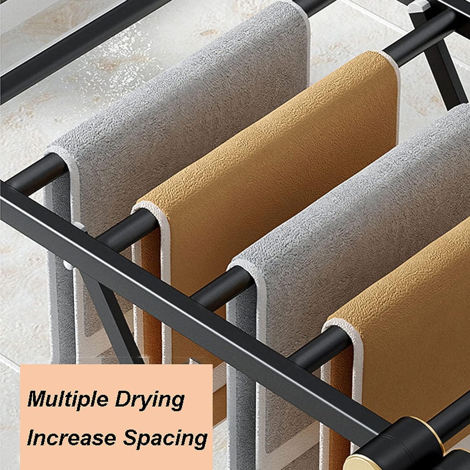 Laundry Drying Rack Floor Aluminum Alloy Clothes Drying Rack Collapsible Hanger Large Capacity Compact Hanging Racks for Garment Balcony Bedroom(130cm/51in)