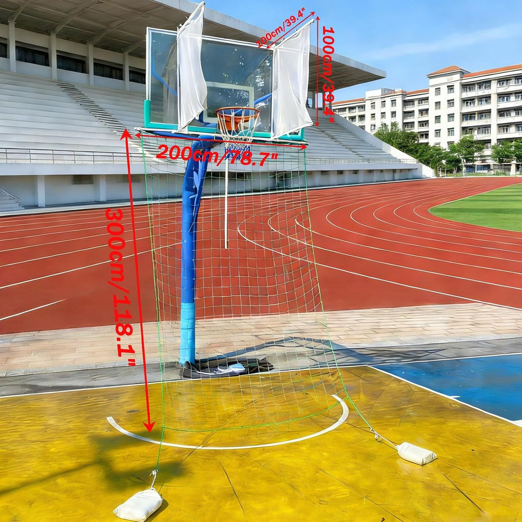 Basketball Return Net, Basketball Backstop Catch Net for Ground & Yard Guard, Training Basketball Rebounder Net for Shooting Practice Hoop Outdoor