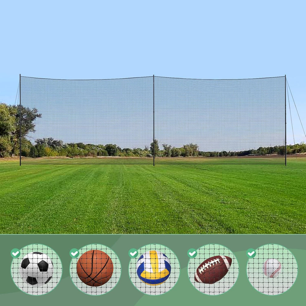 Ball Stop System - Soccer Backstop Net, Heavy Duty, High Impact, Practice Barrier