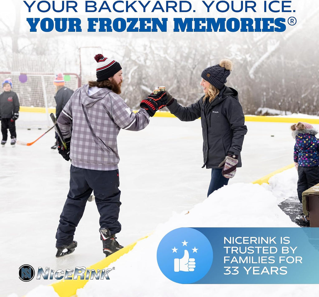 Backyard Ice Rink Accessories - Brackets, Boards, Kick Plates, Bumper Caps, and Netting - Made in USA and Canada Build Repair and Upgrade DIY Hockey and Skating Rinks