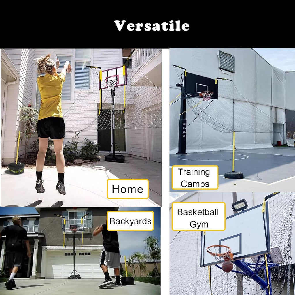Basketballtrainer Non-Mobile Basketball Rebounder Machine for All Hoops Gym Return for Free-Throw Practice Floor Standing Net Catcher