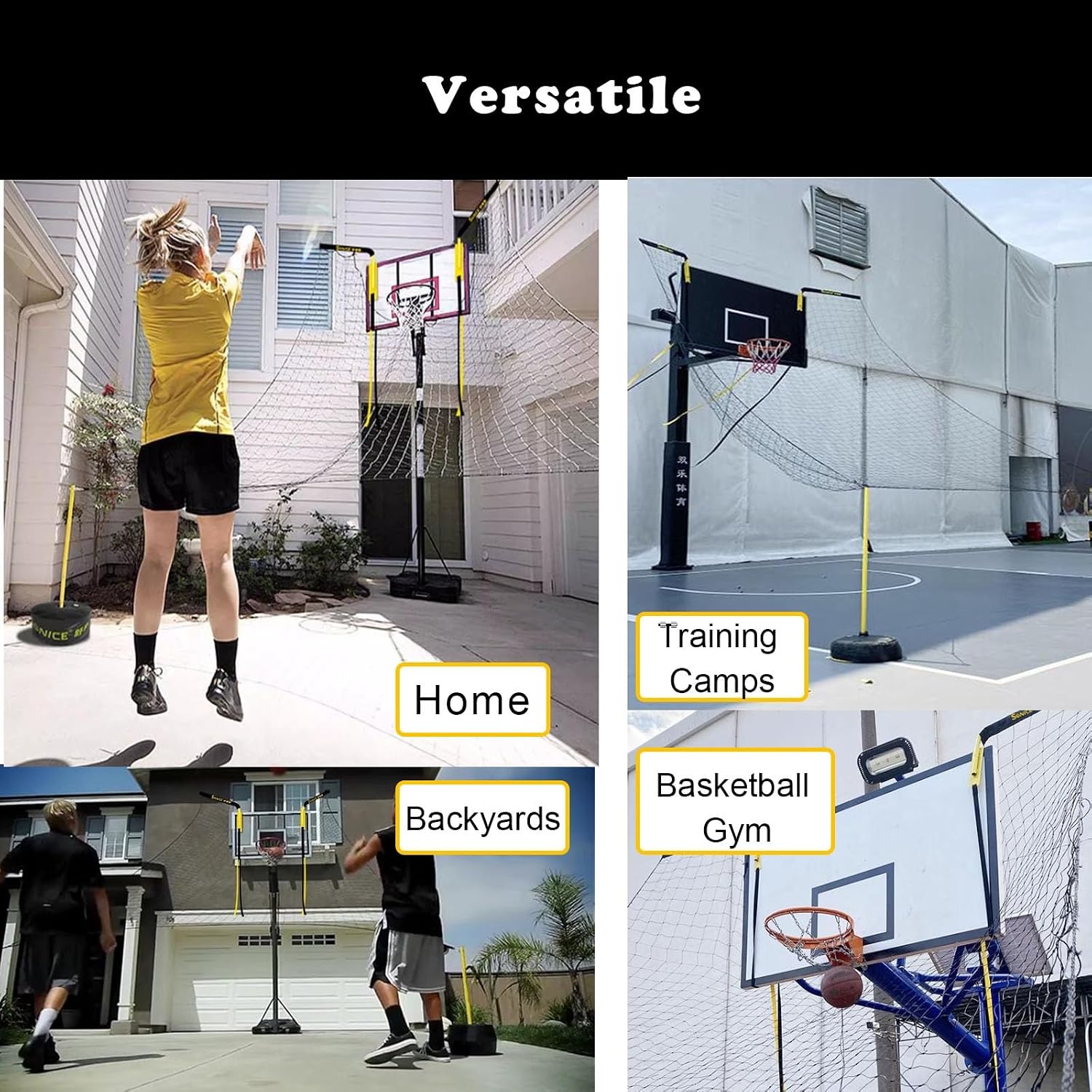 Basketballtrainer Non-Mobile Basketball Rebounder Machine for All Hoops Gym Return for Free-Throw Practice Floor Standing Net Catcher
