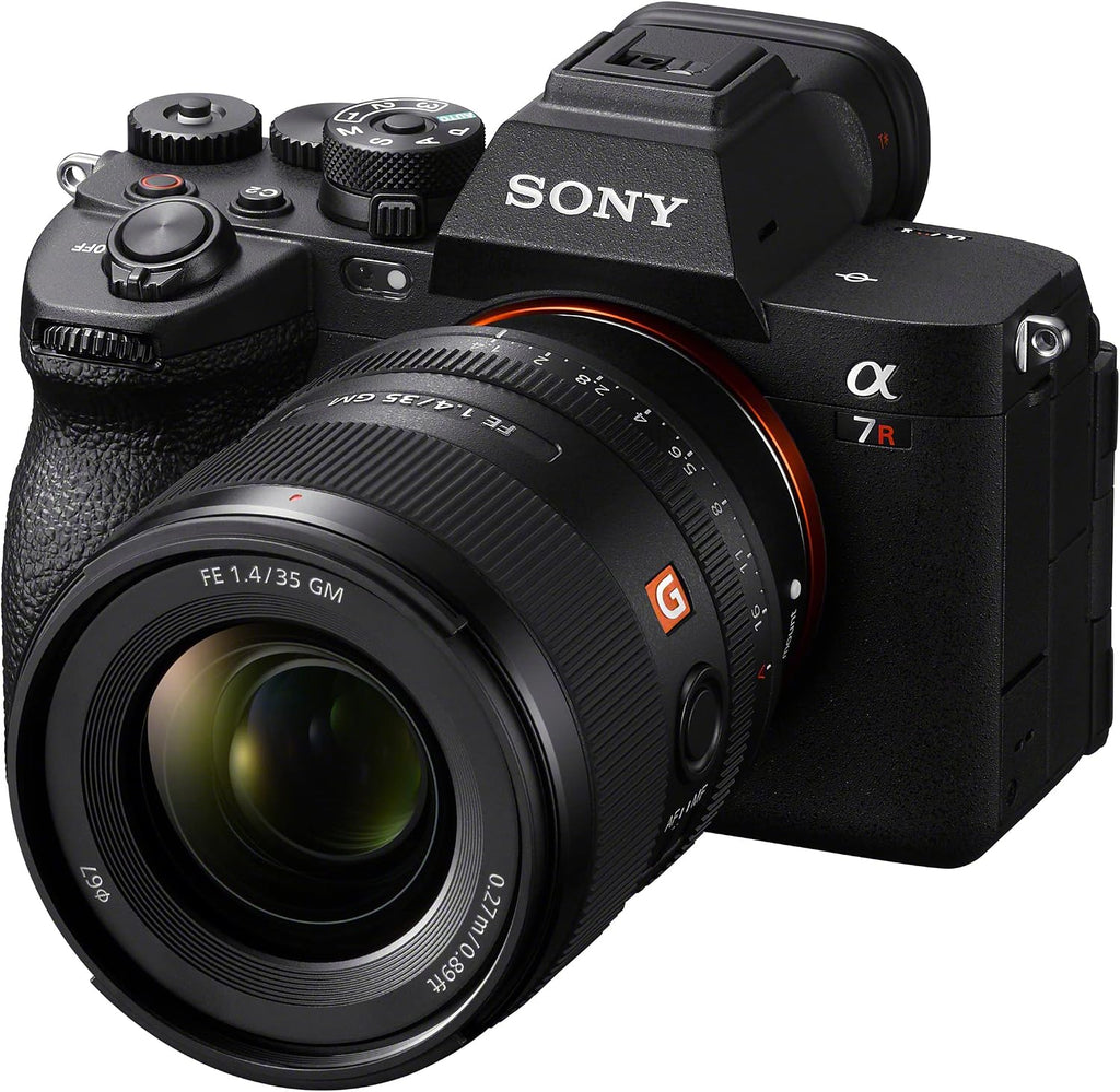 Sony a7R V Full Frame Mirrorless Camera Body with FE 35mm F1.4 GM G Master Lens ILCE-7RM5 + SEL35F14GM Bundle with Deco Gear Photography Backpack + Monopod + Extra Battery, LED and Kit Accessories