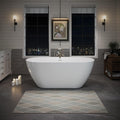 ABRUZZO 55' Acrylic Freestanding Bathtub - Oval Deep Soak Tub, Center Drain & Overflow, cUPC Certified Glossy White