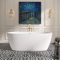 59' Free Standing Tub, Pure Acrylic Freestanding Bathtub, Stylish Stand Alone Contemporary Deep Soaking Bath Tub, cUPC Certified SY5850 (Glossy White)