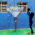 Basketball Returner Attachment - Portable Indoor Outdoor Hoop Return Net System, Floor Rebounder for Shooting Practice and Training Catcher Machine