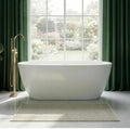 67' Freestanding Bathtub, Modern Oval Acrylic Soaking Tub with Overflow & Shower Function, Deep Standalone Tub with cUPC Certification, Double-Walled Insulation, (White 67Inch)