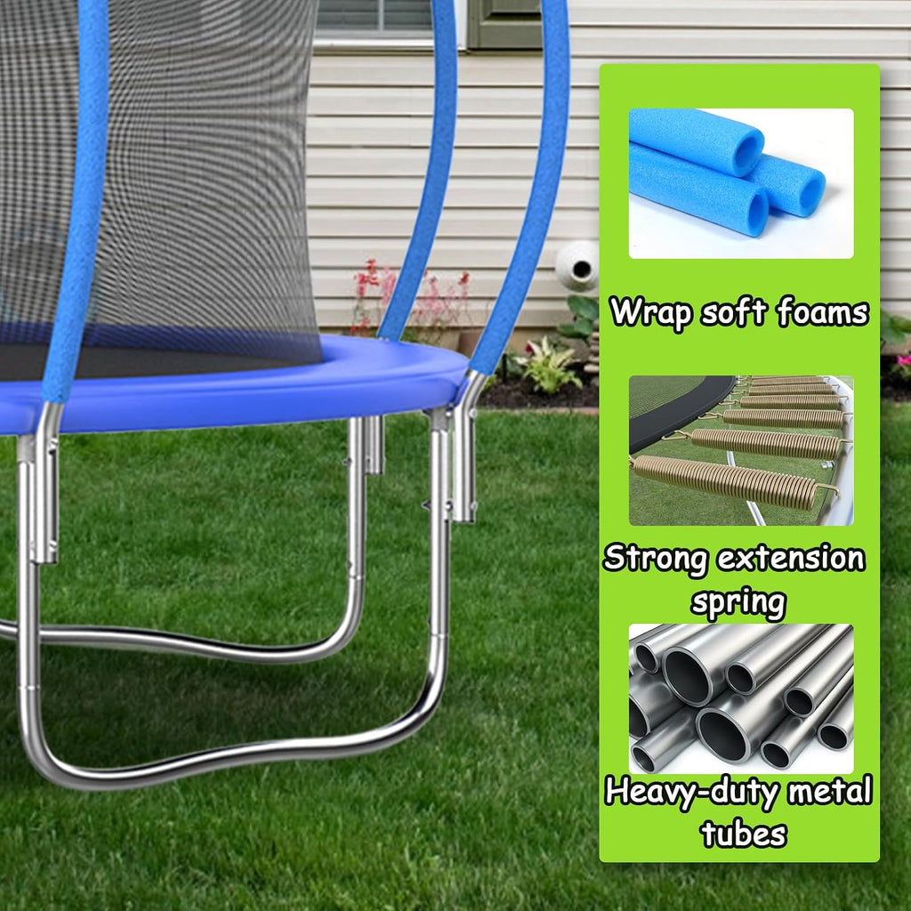 Tranpoline 10FT 12FT 14FT 16FT Tranpoline for Kids with Safety Enclosure Net Recreational Tranpoline for Adults ASTM Approval Backyard Outdoor Tranpoline with Basketball Hoop