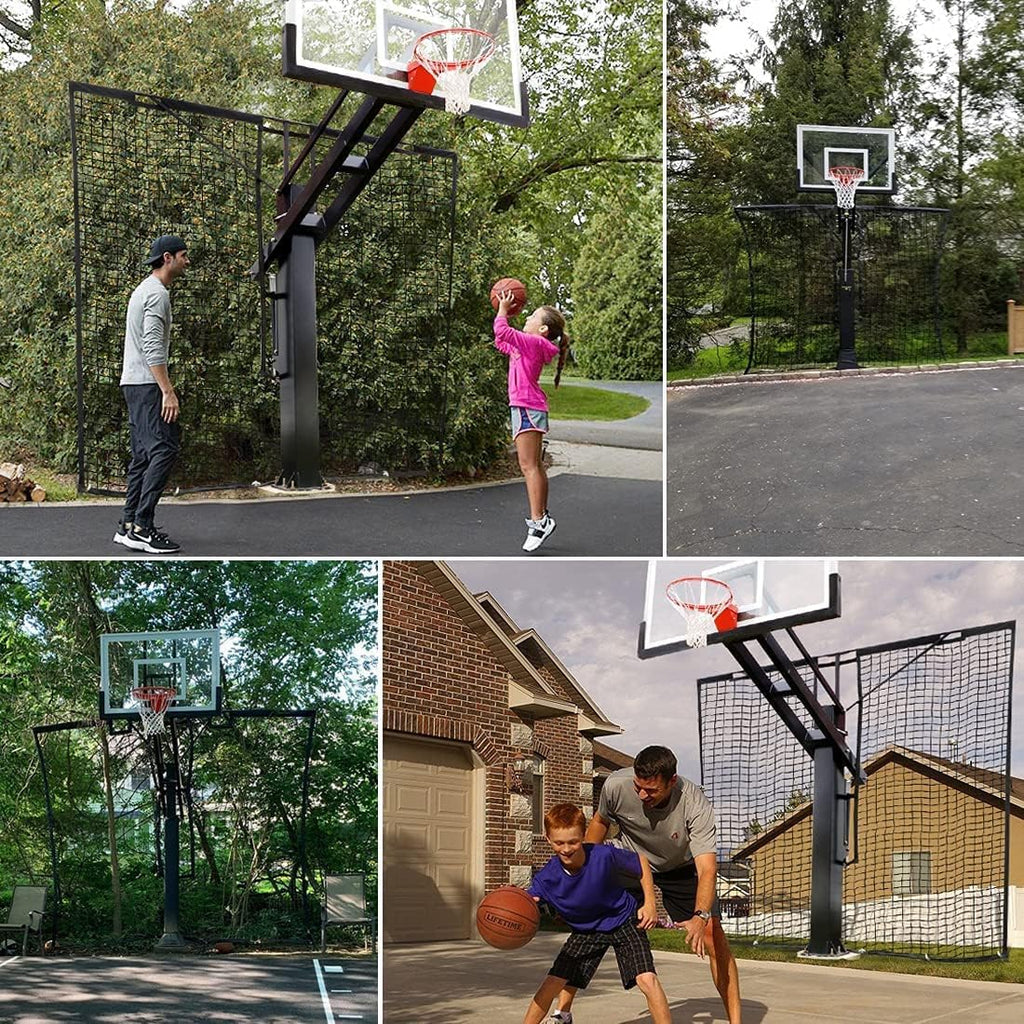 KATOP Heavy Duty Basketball Yard Guard Defensive Net System 12FT x 10FT, UV-Resistant Basketball Barrier Net