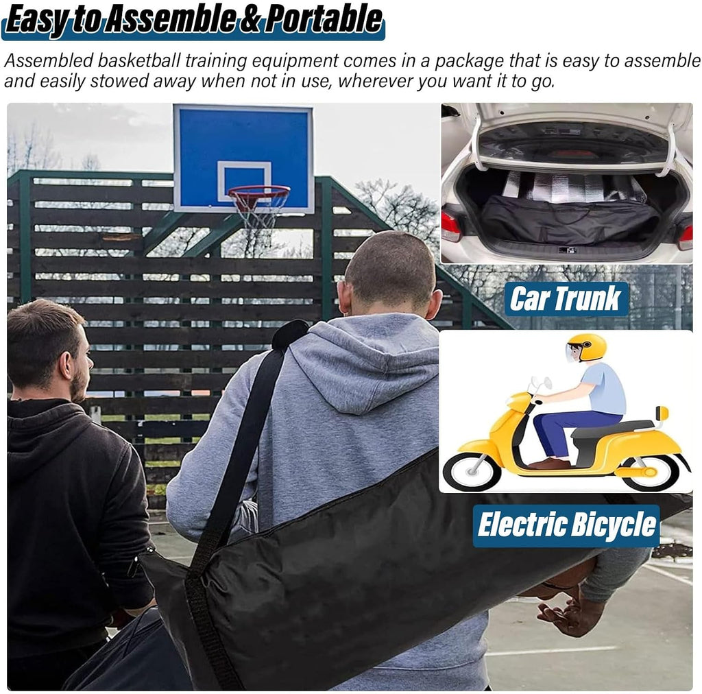 Portable Basketball Net Catcher Ball Return, Basketball Rebounder Equipment with 180° Basketball Return Chute/Basketball Goal Trainer for Pole/Wall Mounted Hoops