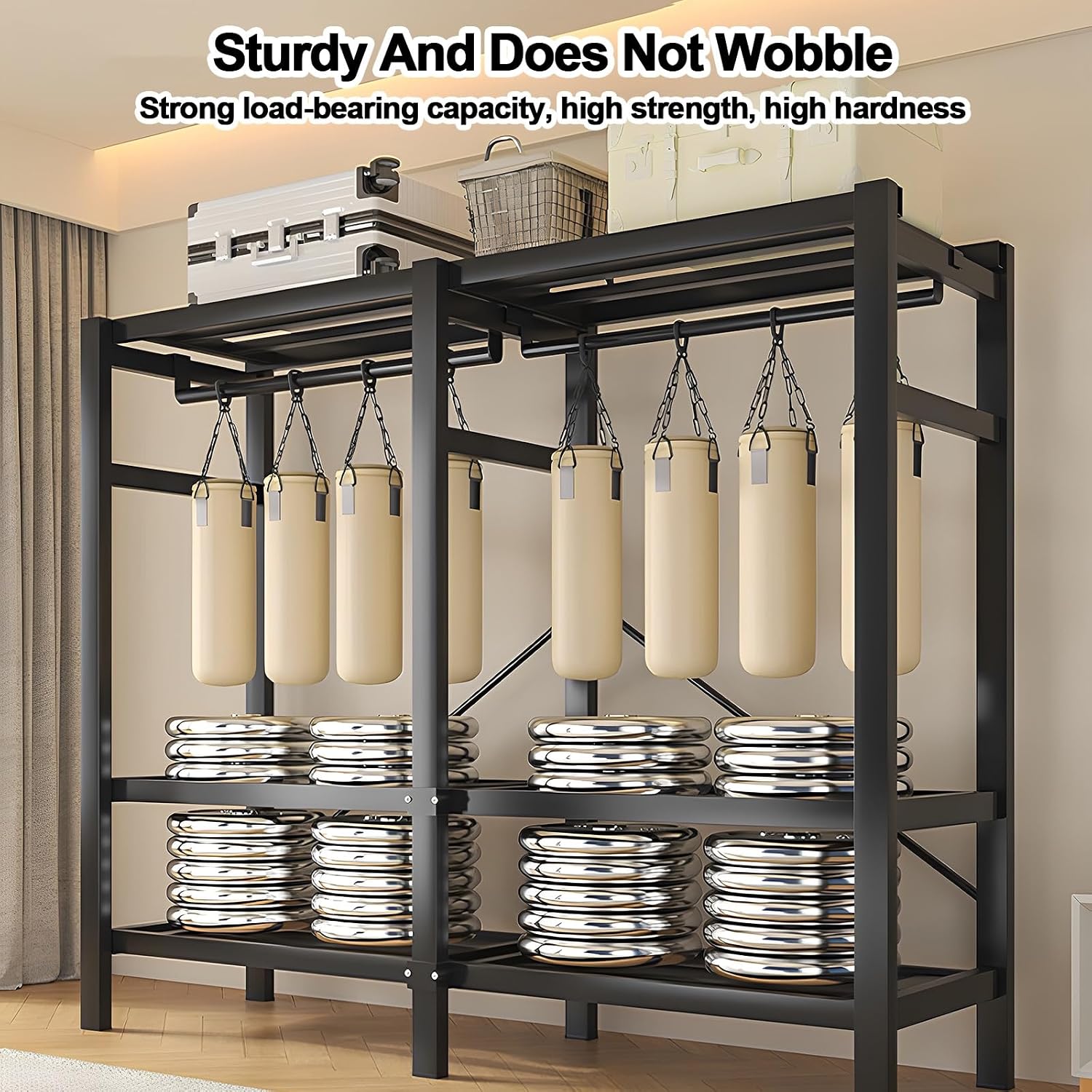Foldable Wardrobe Closet with Cover, Portable Metal Garment Rack with Hanging Rods, Clothing Rack for Hanging Clothes, Storage Organizer for Bedroom(Grey,152cm/59.8inch)