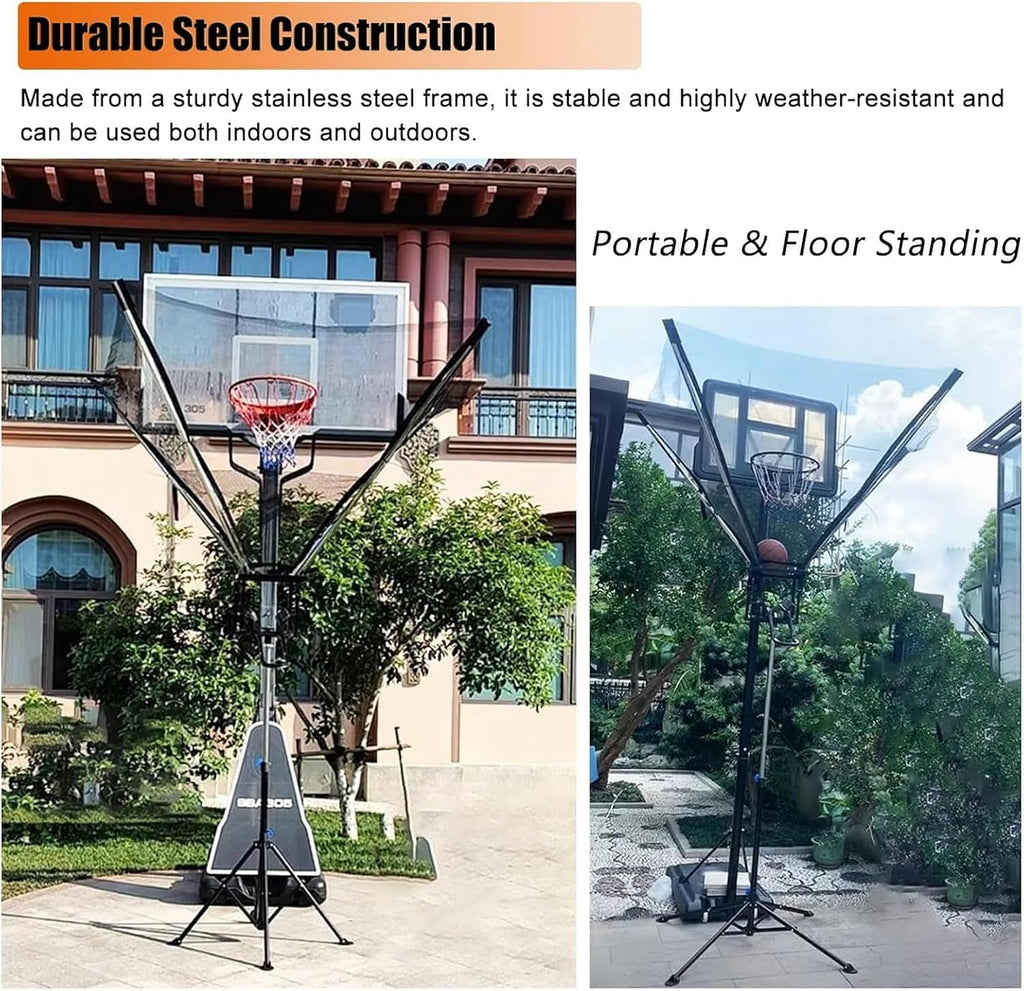 Basketball Return Net Catcher Backstop Nets Set - Complete Training Solution, Prevents Errant Balls, Saves Time and Energy During Intensive Workouts