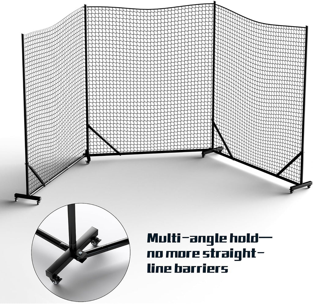 MR Ball Stop Net System, Movable Heavy Duty Backstop Net, 2 in 1 Multi-Sport Stop Netting, Ball Barrier Sports Practice Barrier Net for Professional, College and Grade School Training