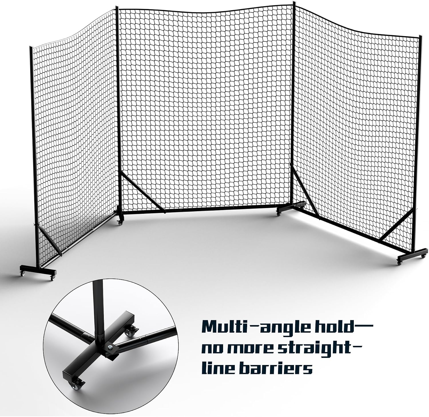 MR Ball Stop Net System, Movable Heavy Duty Backstop Net, 2 in 1 Multi-Sport Stop Netting, Ball Barrier Sports Practice Barrier Net for Professional, College and Grade School Training