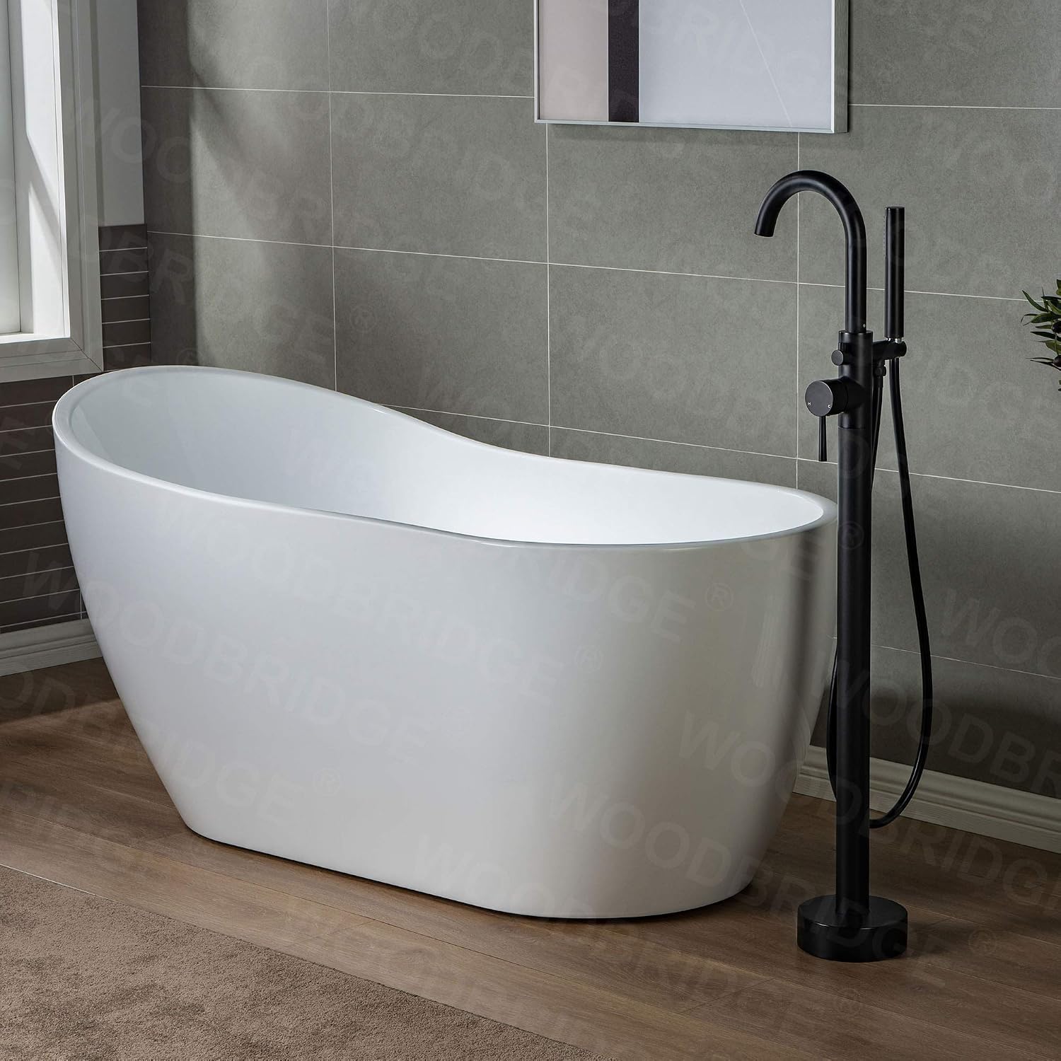 WOODBRIDGE F0006 MBRD Faucet, (L) 10 3/4' x (W) 6-1/4' x (H) 43-7/8, Matte Black