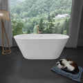 Acrylic Freestanding Contemporary Soaking Tub A24-51 Series 51' Bathtub White Modern Stand Alone Tub with Overflow and Pop-up Drain
