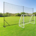 Backstop Net System for Backyard – Heavy Duty Sports Barrier Net with Steel Posts, Movable/Socketed Ball Stop Net for Soccer, Baseball, Training