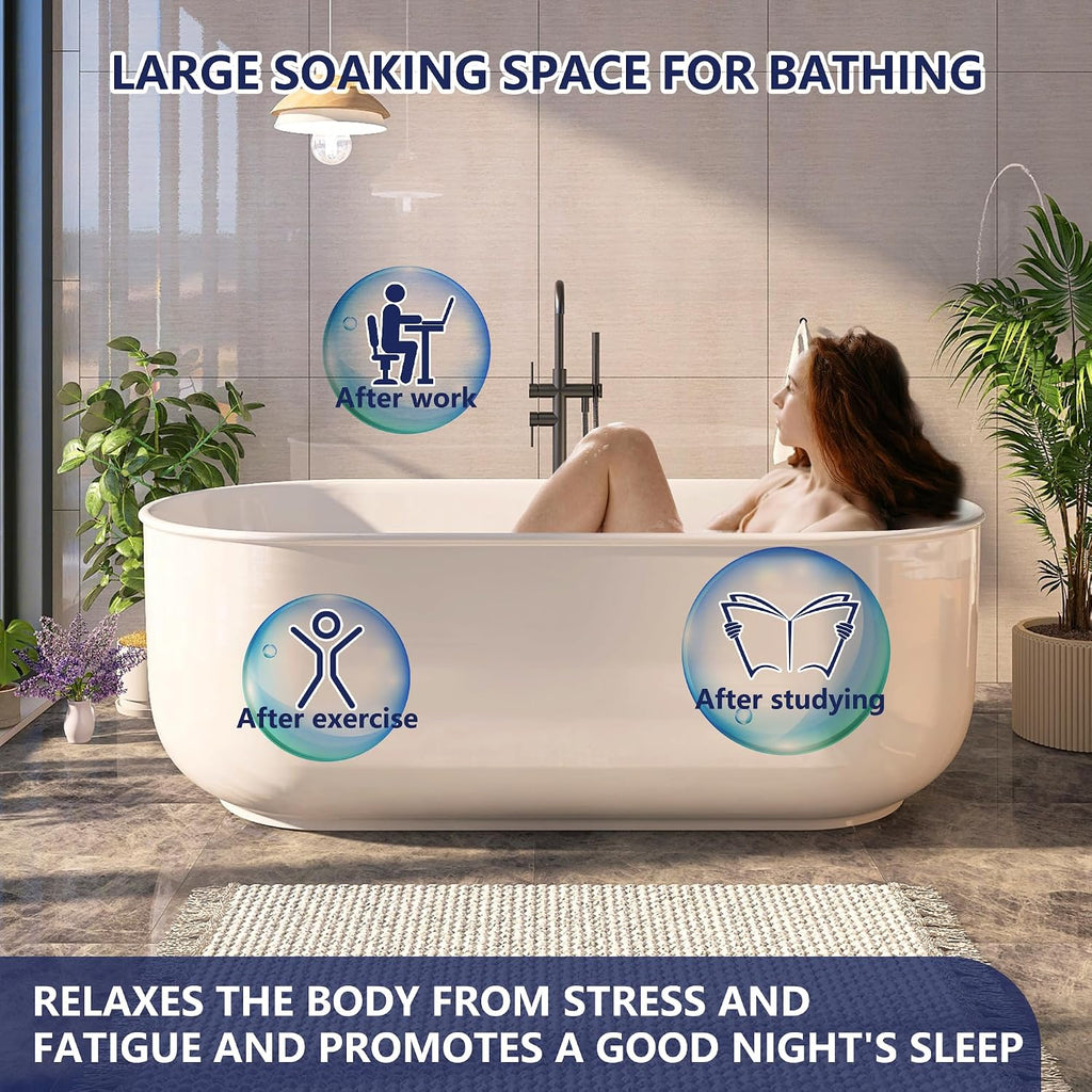 67' Acrylic Free Standing Tub, Stand Alone Tub, Freestanding Bathtub, Soaking Bathtub, cUPC Certified, CY(Glossy White)
