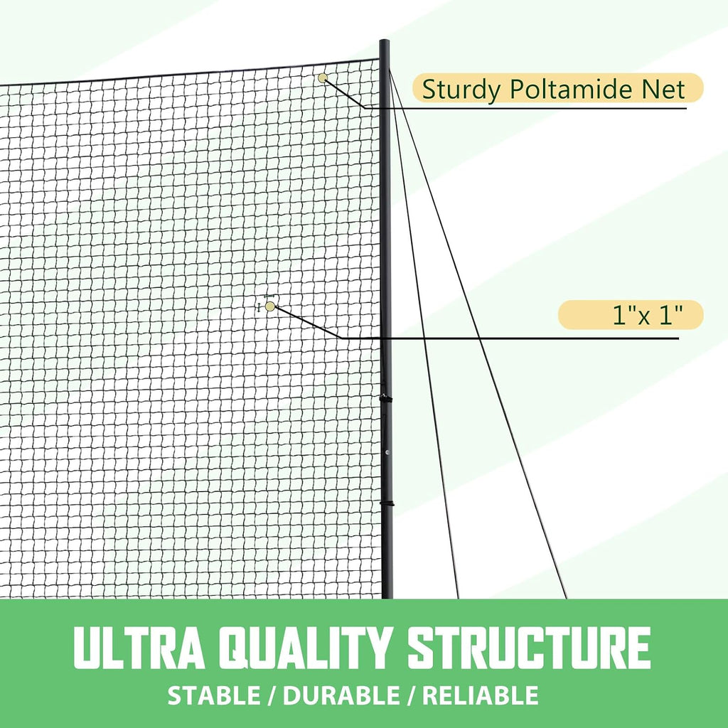 Ball Stop System - Soccer Backstop Net, Heavy Duty, High Impact, Practice Barrier