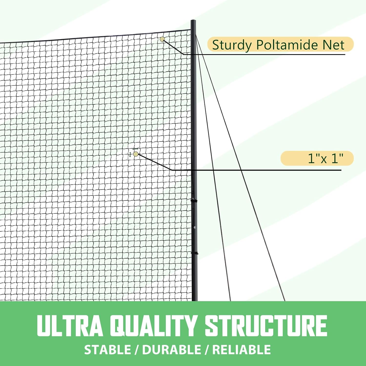 Ball Stop System - Soccer Backstop Net, Heavy Duty, High Impact, Practice Barrier