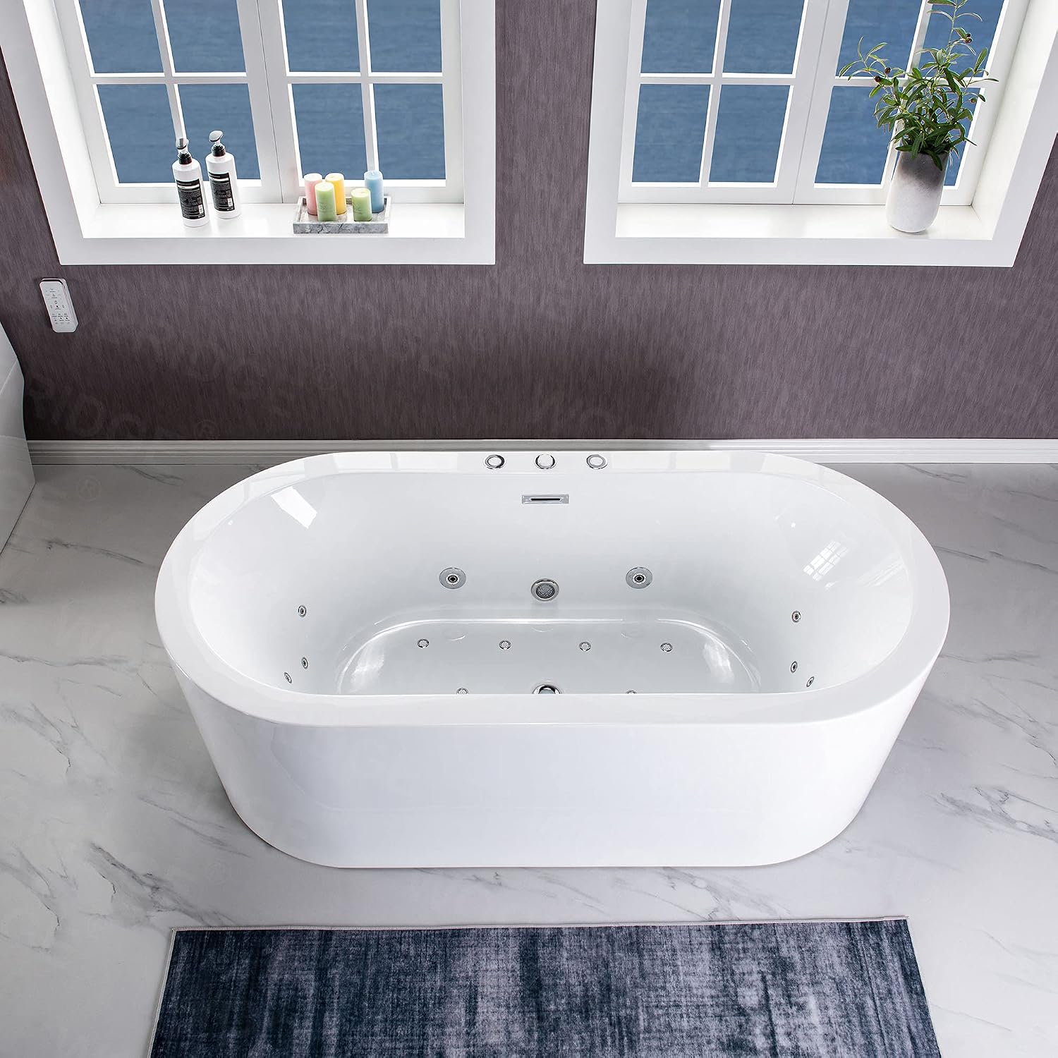 WOODBRIDGE 67' Air Bubble and Whirlpool Jetted Freestanding Bathtub B0030 / BTS1606