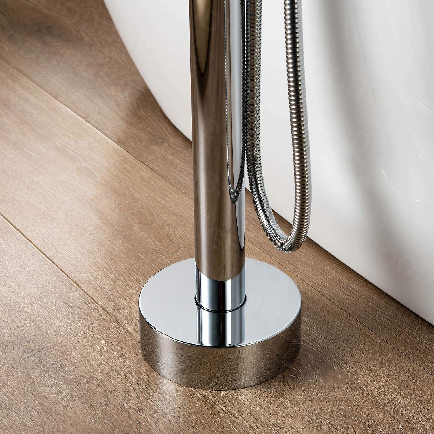 WOODBRIDGE WOODBRIDGEE Contemporary Single Handle Floor Mount Freestanding Tub Filler Faucet with Hand Shower in (Chrome) Finish,F0002-CHVT, Chorme I