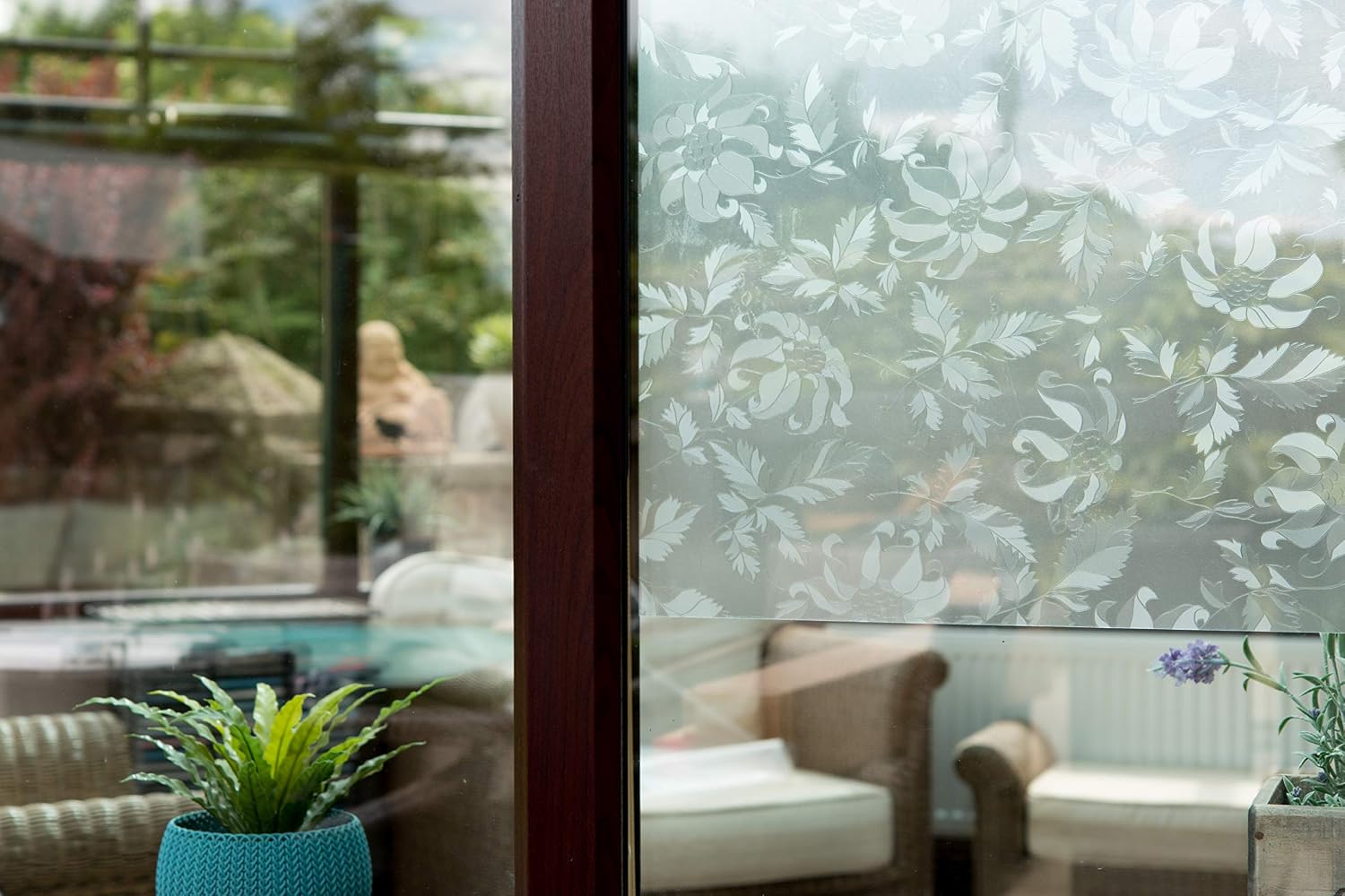 d-c-fix 346-0464 Self-Adhesive Privacy Glass Window Film, Perennial/Damast, 17' x 78' Roll (Pack of 7)