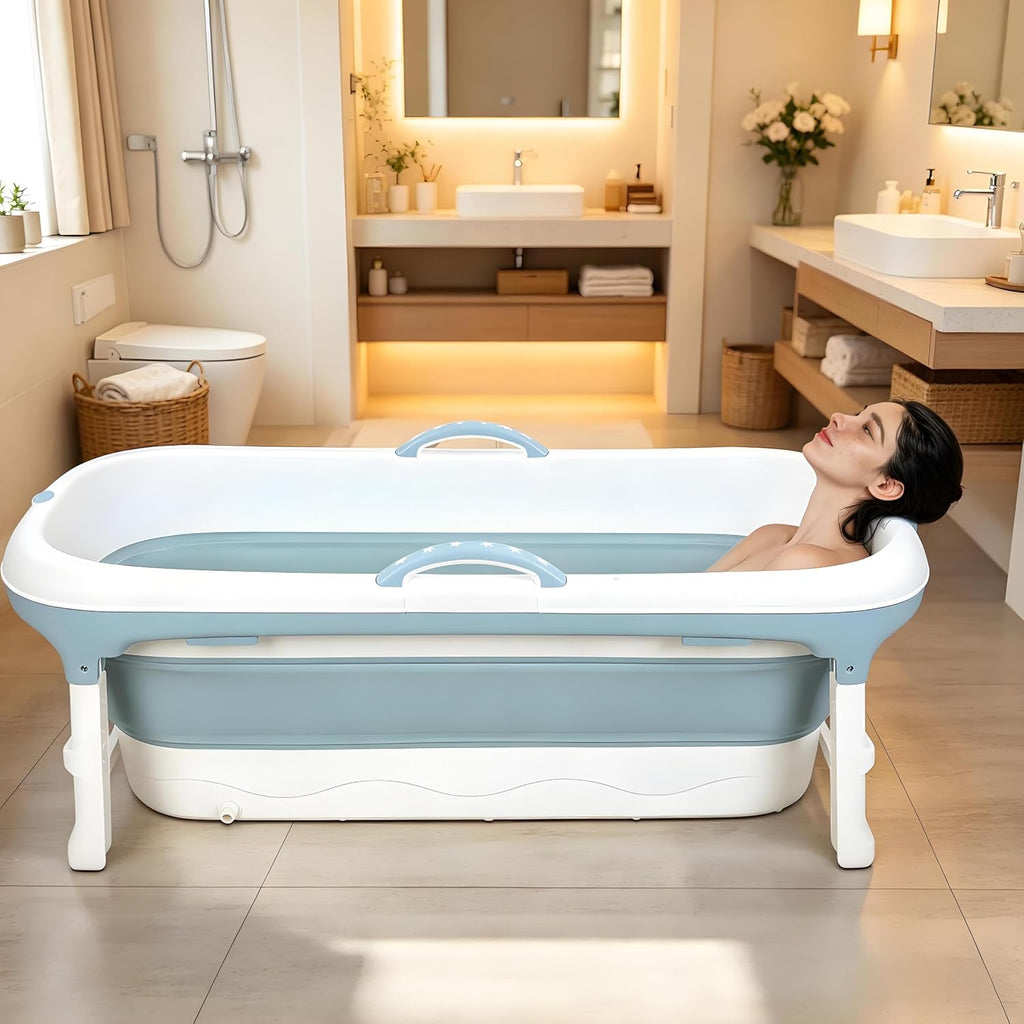 Portable Tub for Adults, Ice Bath Tub, Foldable Bathtub for Adults, Bathtub for Shower, Ice Bath, Sitz Bath, Portable Camping Shower, Freestanding Bathtubs 46 Inch