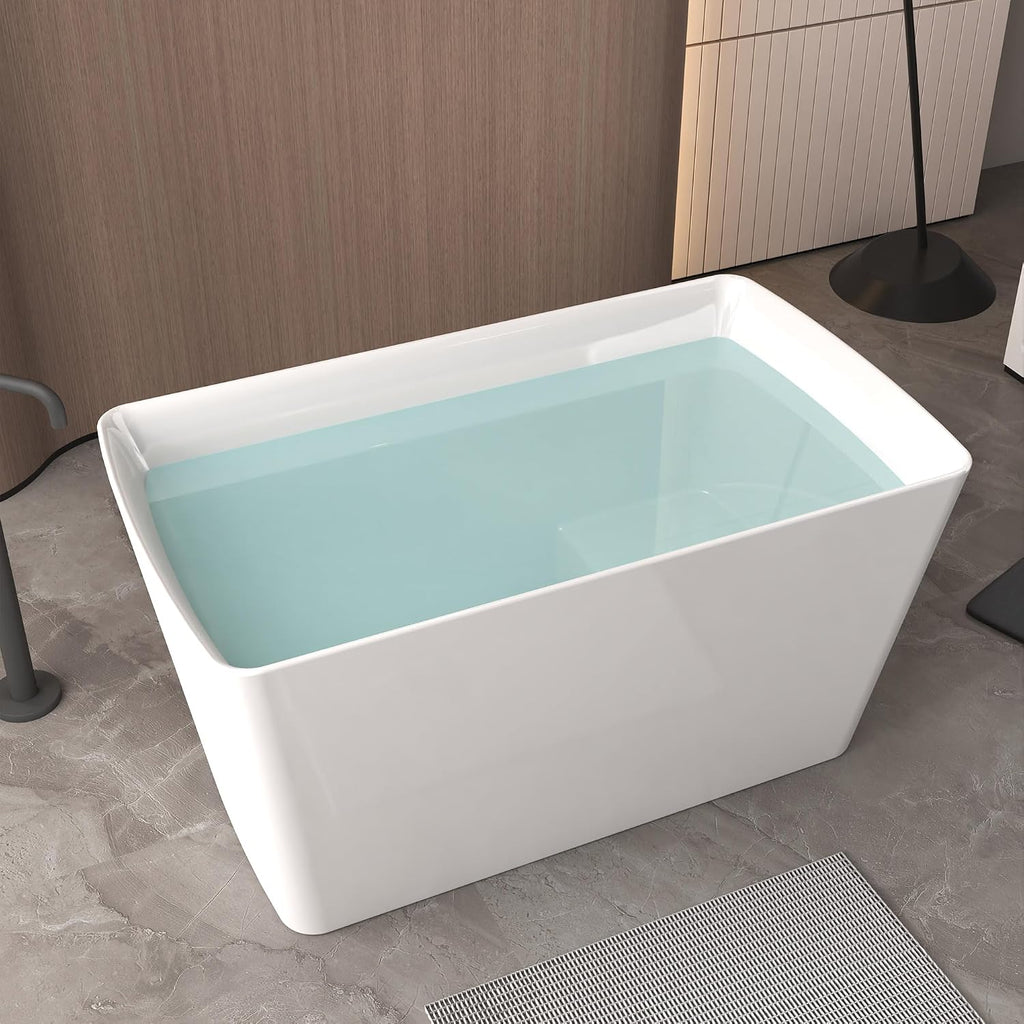 LOHCHE 48'×28'Acrylic Material Freestanding Bathtubs,The Bathtub Is Equipped with Comfortable Built-In Seats,Environmentally Friendly,Durable,Sturdy and Easy to Clean