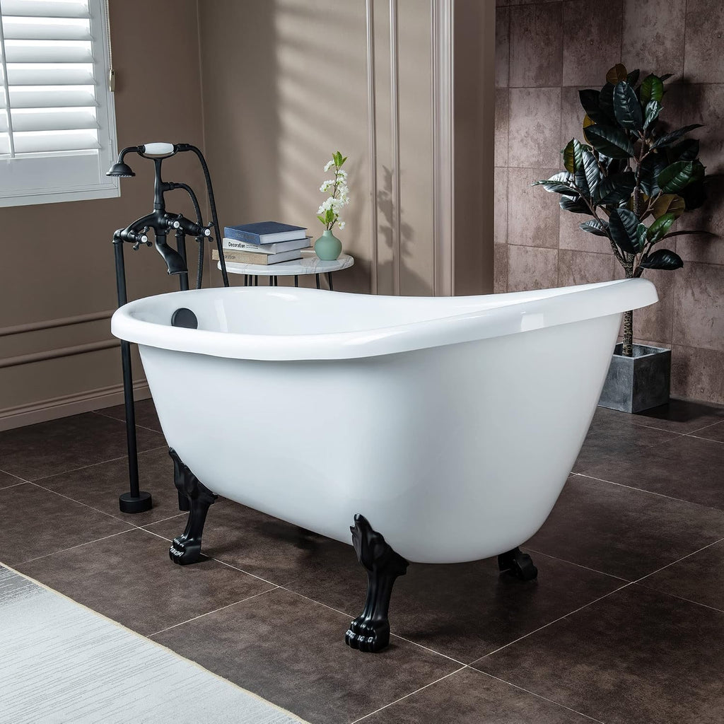 WOODBRIDGE BTA1521-MB-Feet Drain + MB Bathtub, Matte Black