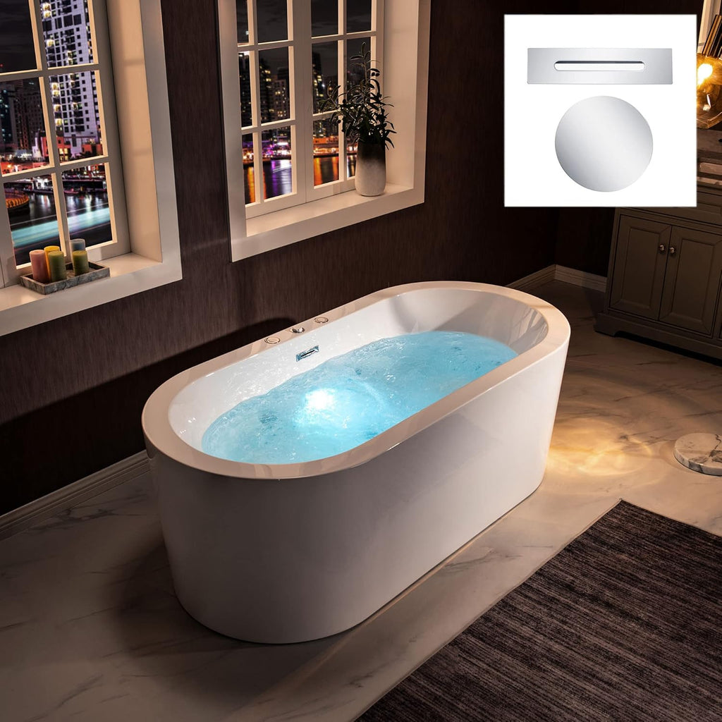 WOODBRIDGE 67' Air Bubble and Whirlpool Jetted Freestanding Bathtub B0030 / BTS1606