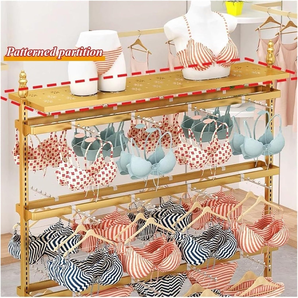 Clothes Rail Garment Rack Metal Underwear Display Stands， Floor Standing Sock Gloves Ornament Organizer Retail Store Metal Hanger Creative Commercial Shelves for Pan
