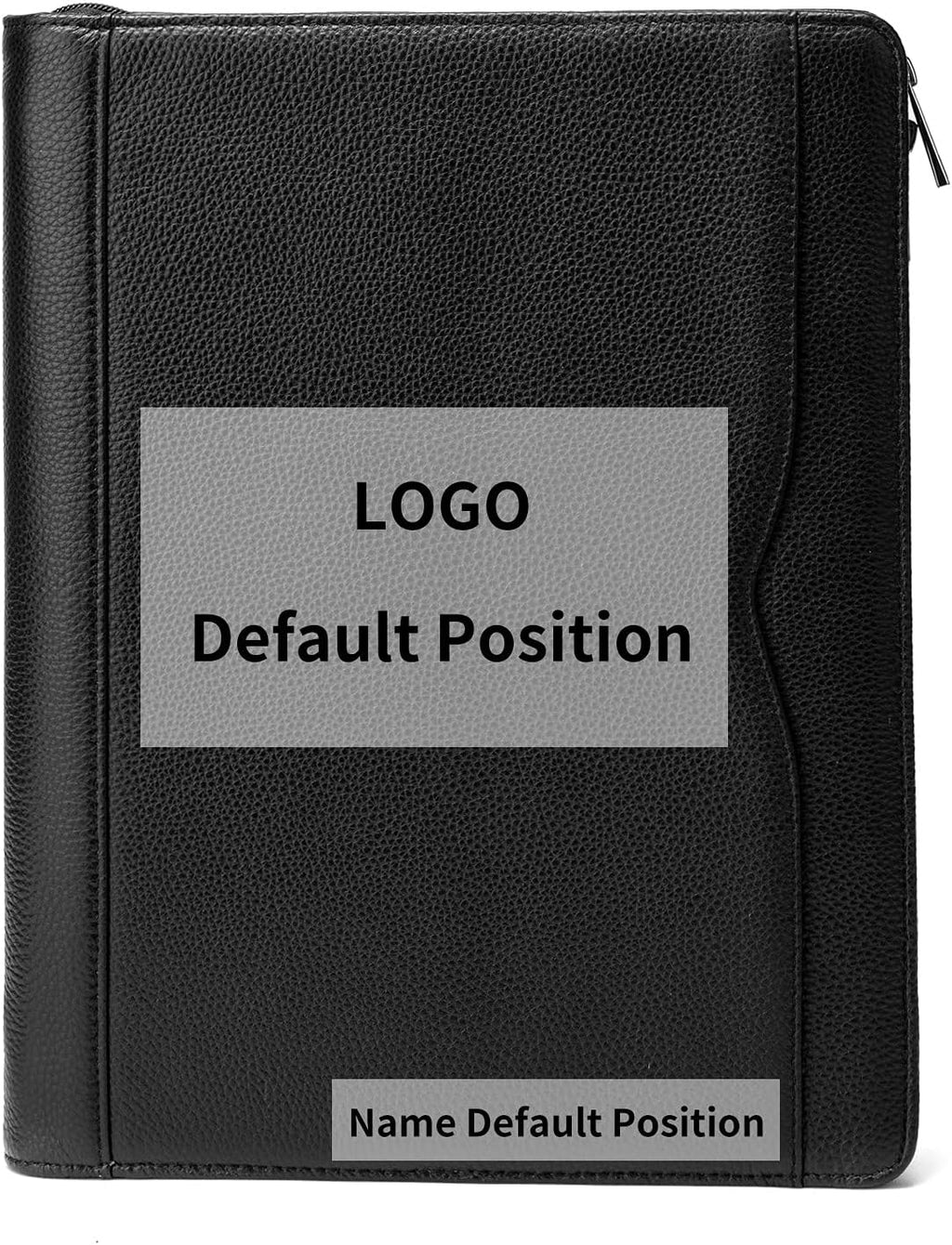 YIWEN Personalized Leather Portfolio 3 Ring Binder, Front Pocket, Padfolio for 12.9' Tablet, Letter Size Notepad Holder, Professional Business Travel Organizer (Custom)