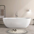 SJ STAR&JANE 71' Freestanding Bathtub, Acrylic Soaking Bathtub, Modern Acrylic Stand Alone Tub in white Intergrated Drain and Overflow,cUPC Certified