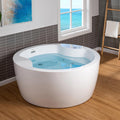 WOODBRIDGE Spacious 59' Whirlpool and Air Bath Heated Soaking Tub with Adjustable Speed Air Blower, LED Control Panel, Integrated Seat, BJ061