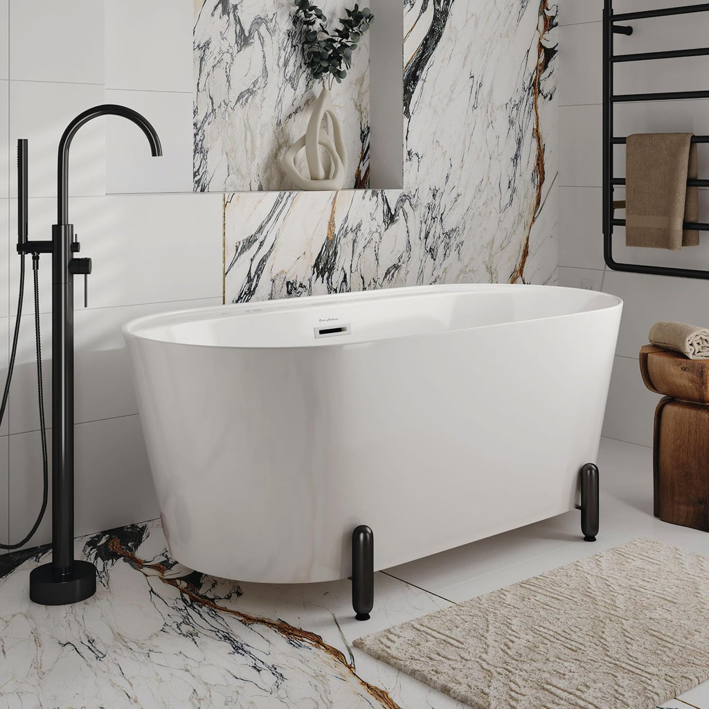 Monaco 59' Freestanding Bathtub with Matte Black Stand