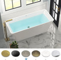 FerdY Sentosa 67' Acrylic Freestanding Bathtub, Contemporary Design Soaking Tub with Brushed Nickel Drain& Bath Pillow for Bathtub,Thick Tub Pillows, Ergonomic Support