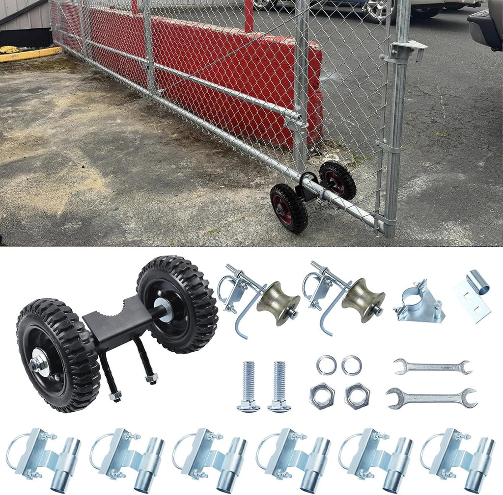 6' Wheels Rolling Gate Hardware Kit for Chain Link Gate | Sliding Gate Hardware | Sliding Gate Kit | Farm Gate Hardware